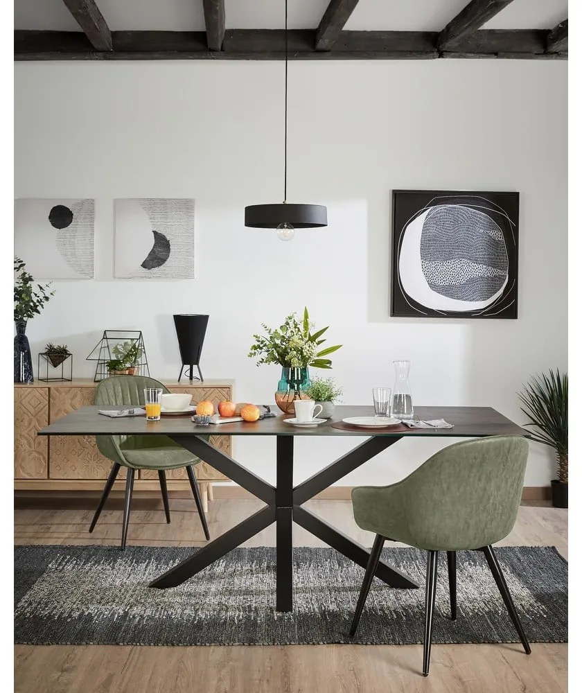 Zielone krzesło do jadalni Kave Home Herbert