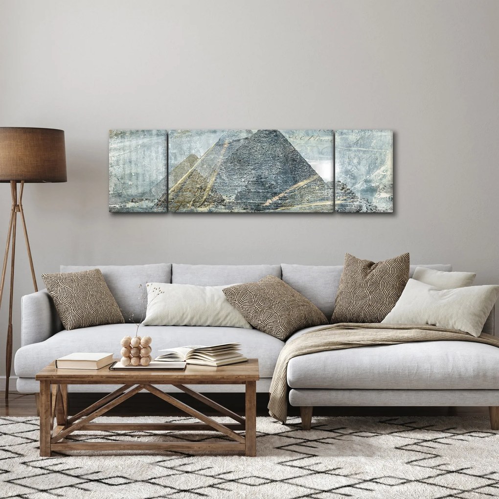 Obraz - Piramidy w niebieskim filtrze (170x50 cm)
