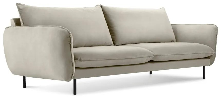 Beżowa aksamitna sofa Cosmopolitan Design Vienna, 230 cm