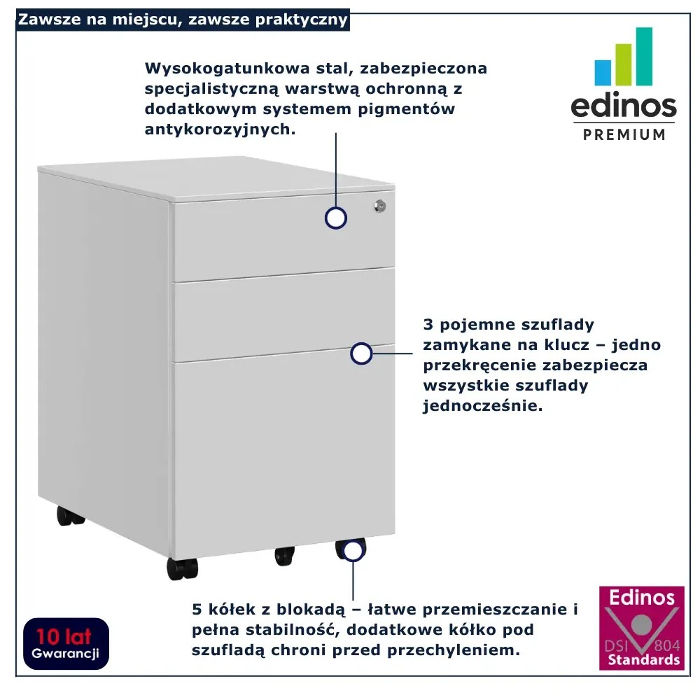 Biały kontenerek na kółkach D1-F52