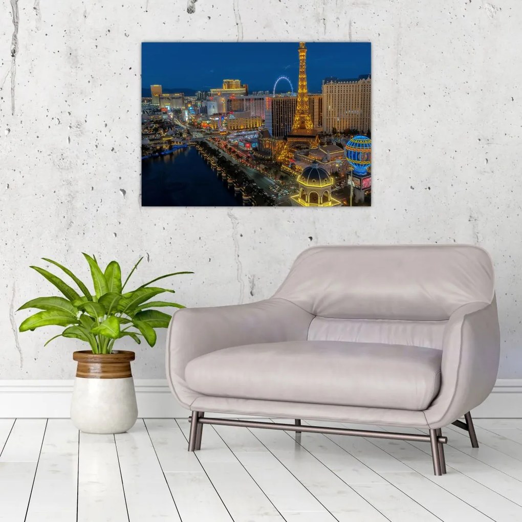 Obraz na szkle - Las Vegas nocą (70x50 cm)