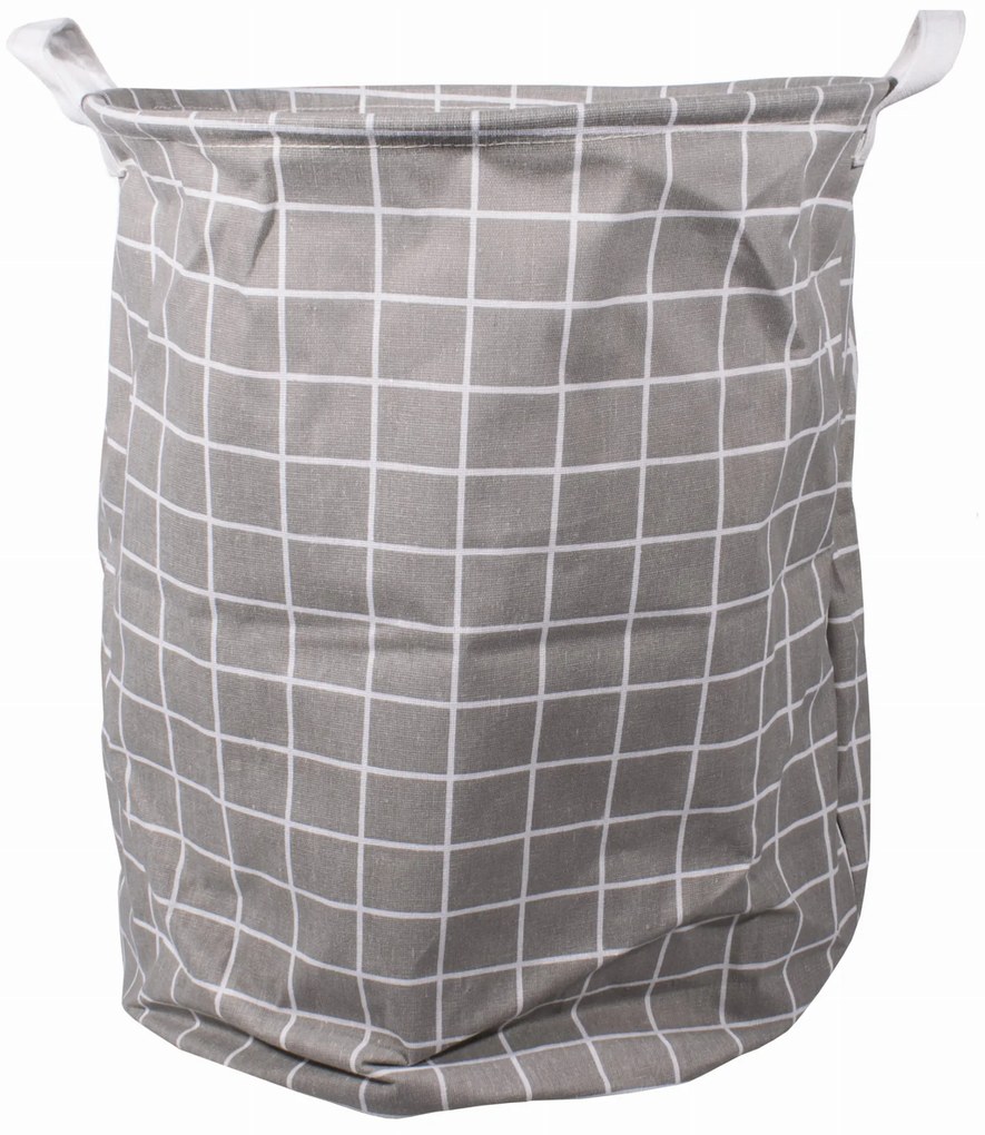 Biało-szary kosz na zabawki i pranie Cube CUBE