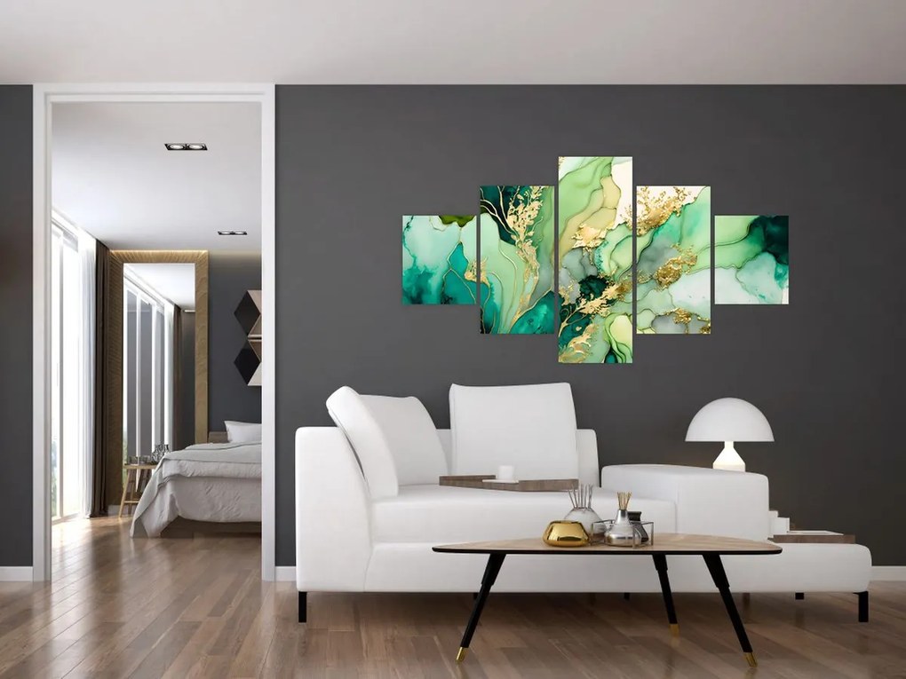 Obraz - Zielona abstrakcja (125x70 cm)