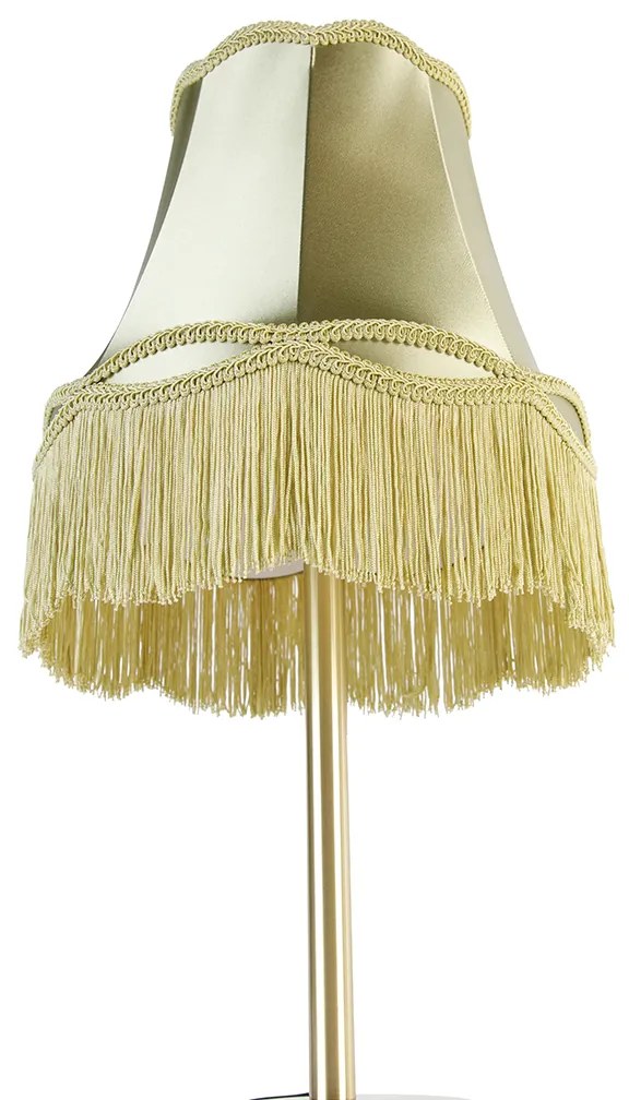 Klasyczna lampa stołowa mosiądz z abażurem Granny zielonym 30 cm - Simplo klasyczny/Antyczny Oswietlenie wewnetrzne