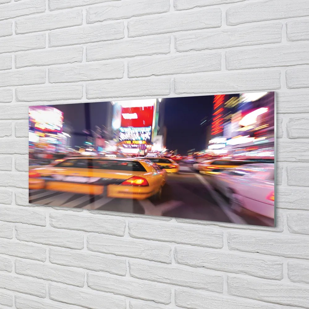 Szklany Panel Samochód w Blasku Miejskich Świateł