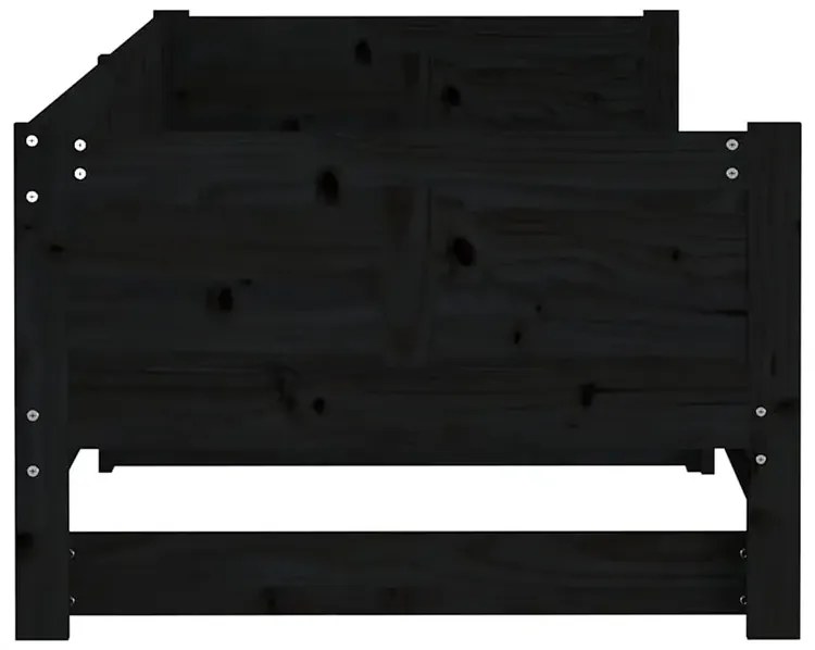 Czarne łóżko rozkładane z litego drewna 2x(80x200) cm - Eluwin 3X