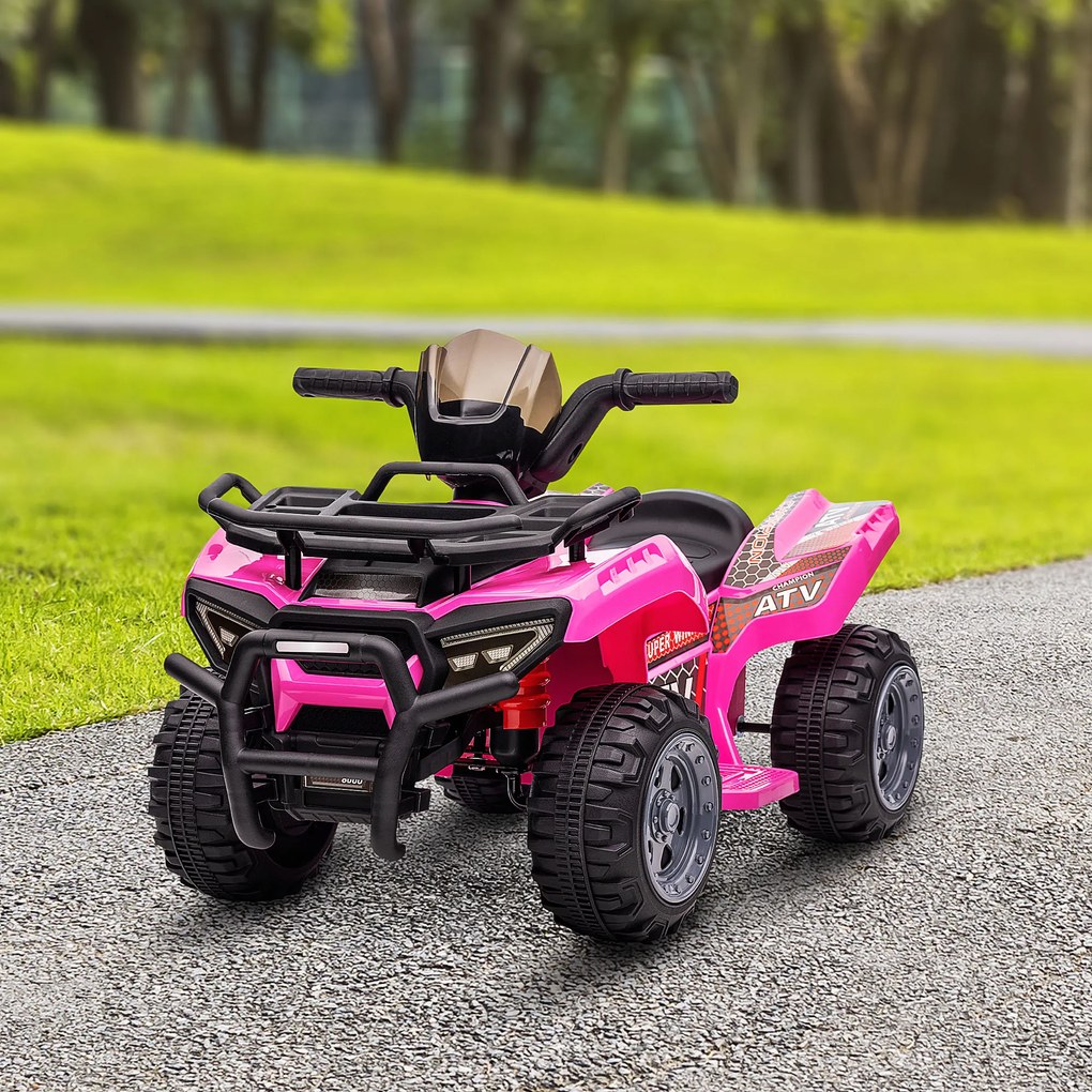 HOMCOM Miniquad elektryczny dla dzieci pojazd elektryczny ATV samochód dziecięcy auto dla dzieci LED kolor różowy
