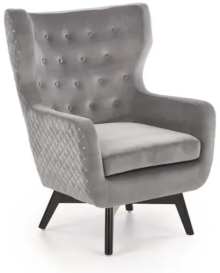 Fotel MARVEL VELVET szary HALMAR