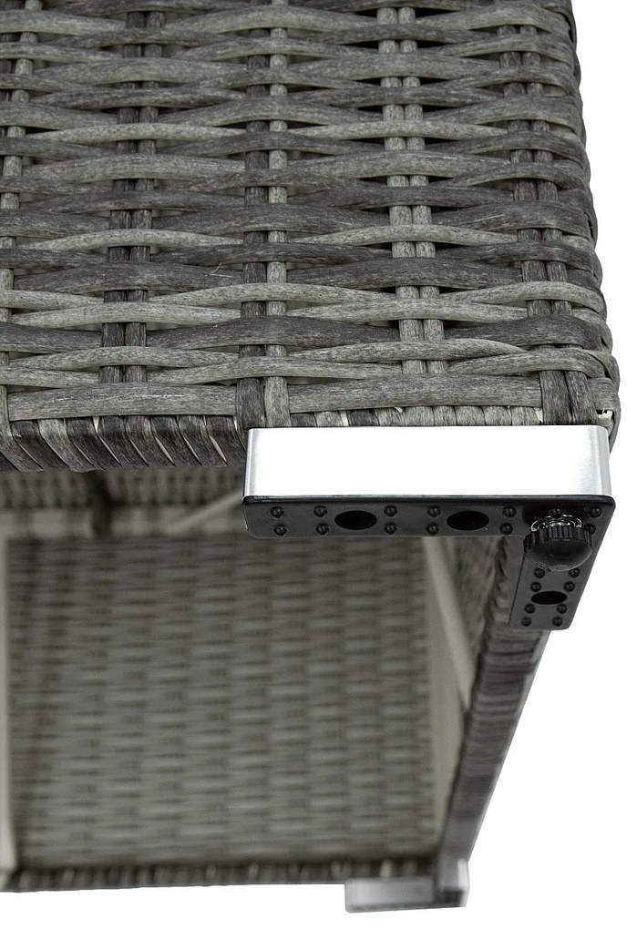 Zestaw rattanowy MALIBU dla 8 osób (szary)