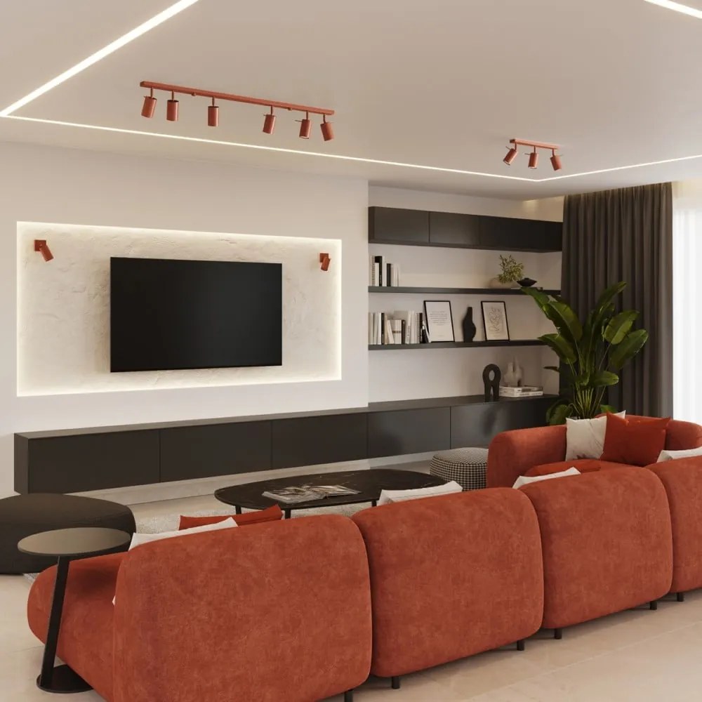 Ceglasta lampa punktowa 6x117 cm Etna – Sollux