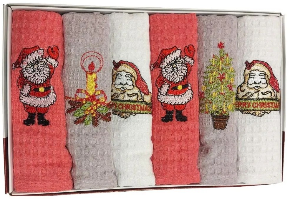 Ręczniki świąteczne w opakowaniu prezentowym zestaw 6szt