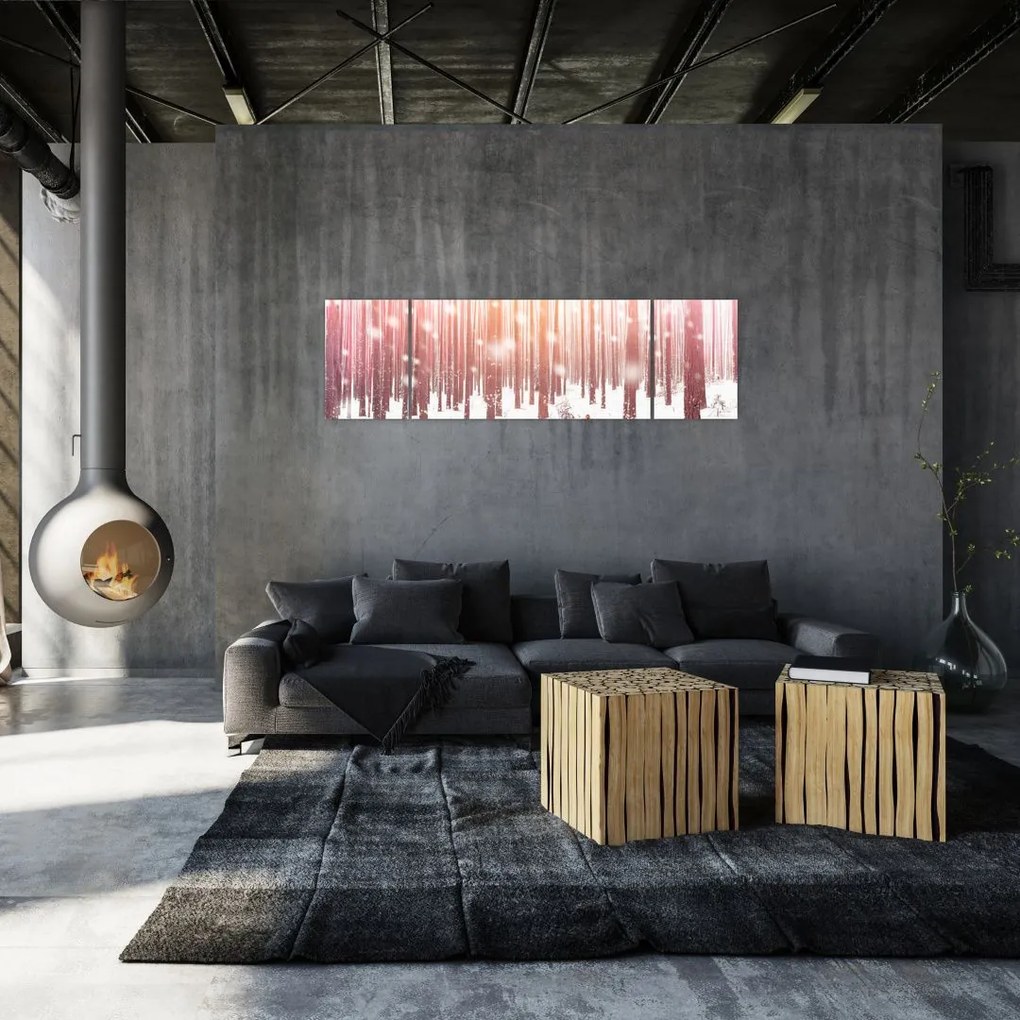 Obraz - Zebra w śnieżnym lesie (170x50 cm)