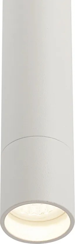 Nowoczesny system oświetleniowy szynowy z 6 reflektorami i 4 lampami wiszącymi biały 1-fazowy - Slimline Uzzy Keno