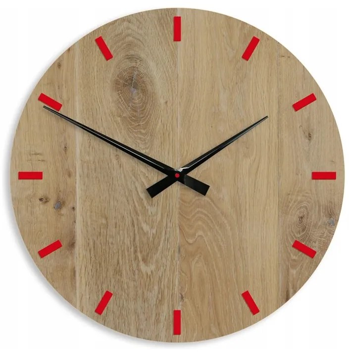 Zegar na ścianę nowoczesny drewniany z cichym mechanizmem okrągły solidny