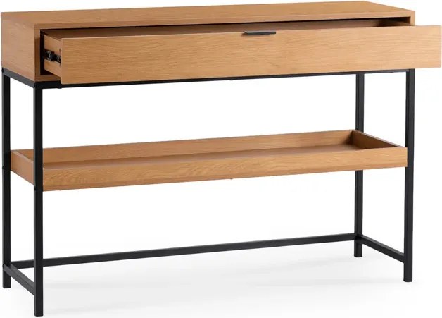 Konsola do Przedpokoju RUBY 100 cm z Półką Dąb/Czarny Loft