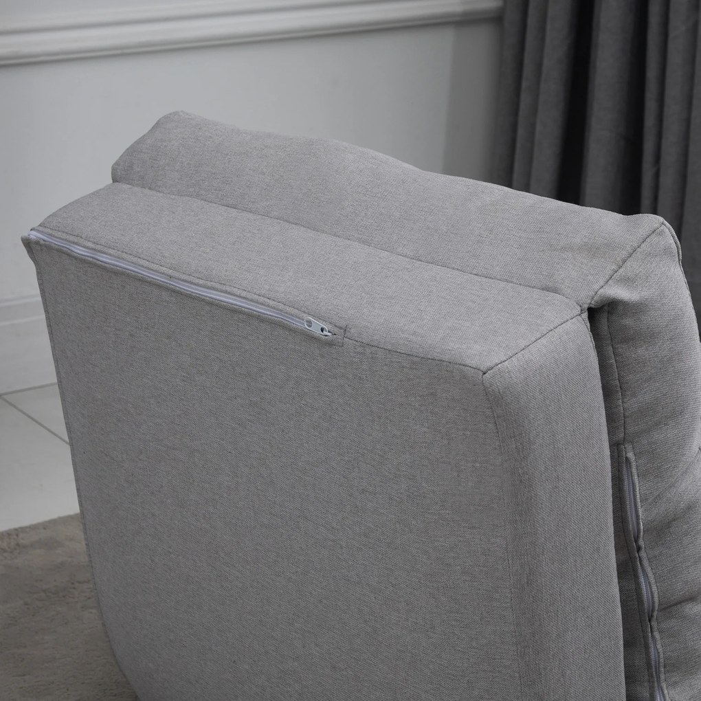HOMCOM Sessel składana mata do spania, design 2 w 1, odpinana poduszka, 60 x 80 x 56 cm, szary