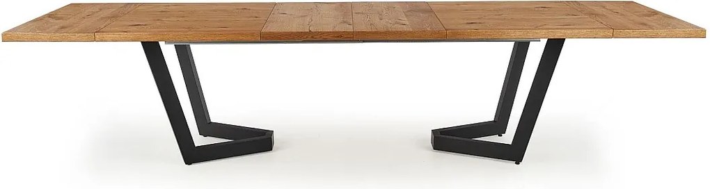 Stół rozkładany MASSIVE 160(250)x90 jasny dąb/czarny