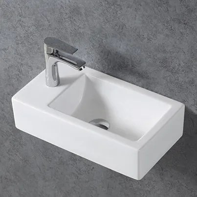 Ceramiczna umywalka ścienna KW302Biały połysk - 45,5 x 25 x 12 cm