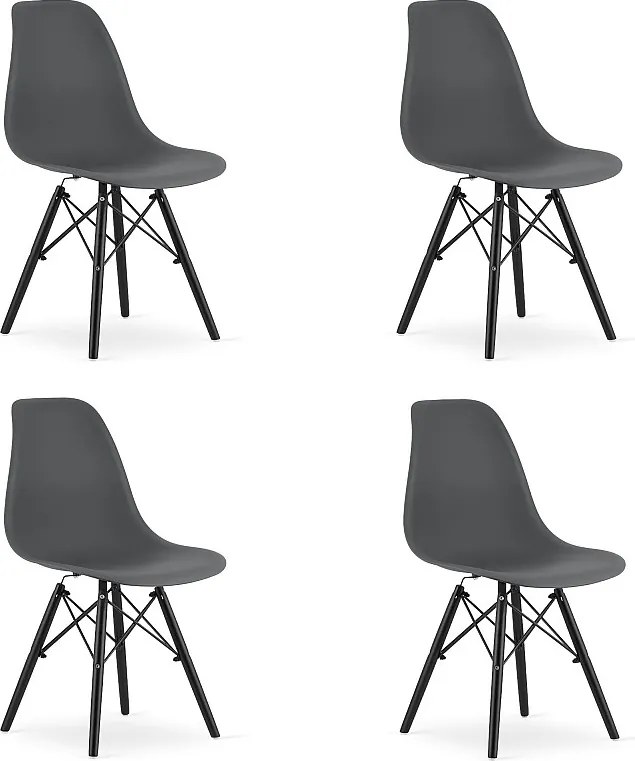Krzesło Valora OSAKA, ciemnoszare, czarne nogi x4