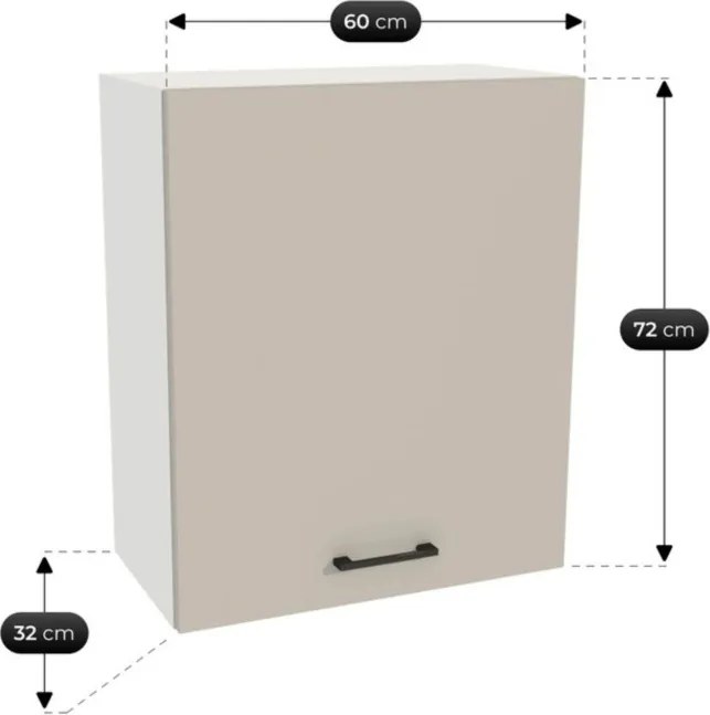 Zestaw Mebli Kuchennych MODERN 200 cm Kaszmir/Biały Nowoczesny
