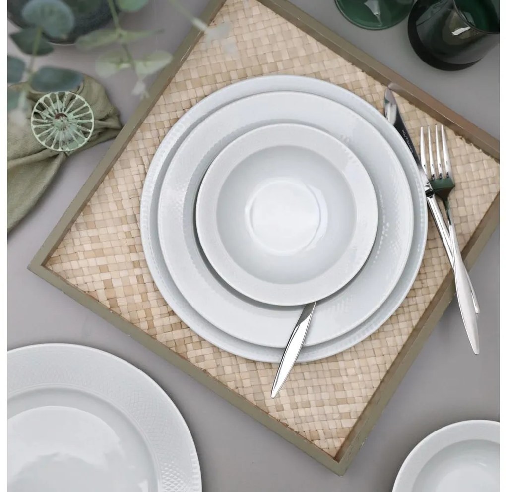 Zestaw obiadowy 18 szt. biały/porcelana