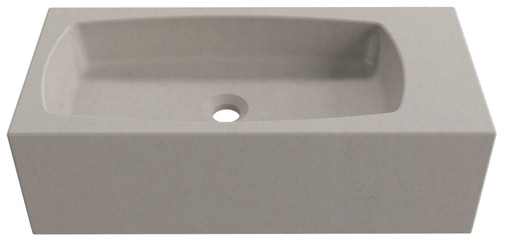 Zestaw umywalka betonowa prostokątna bez otworu na baterię 65 x 30 cm z półką ZALM i konsola