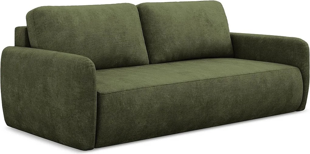 Kanapa 3-osobowa z funkcją spania - z tkaniny szenilowej - oliwkowy - LILO