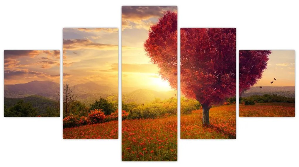 Obraz drzewa w kształcie serca (125x70 cm)