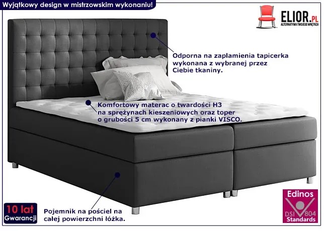 Łóżko kontynentalne Husa 180x200 - 44 kolory