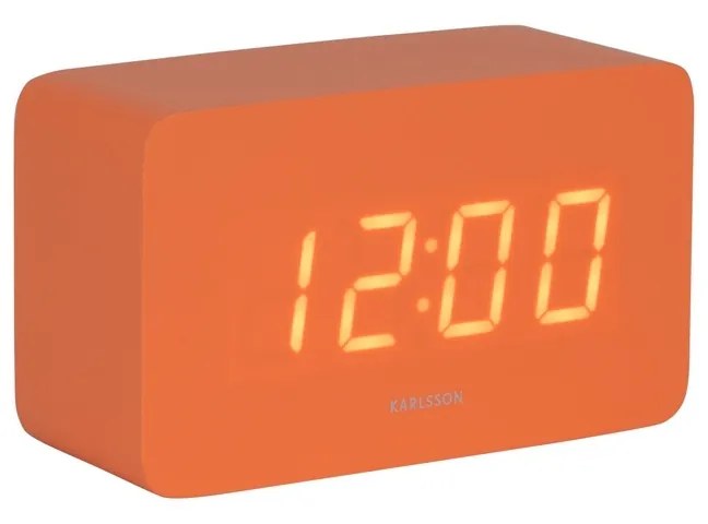 Karlsson 5983OR designerski zegar LED z budzikiem,pomarańczowy, 10 cm