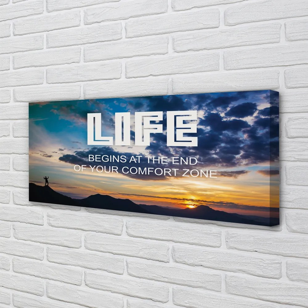 Duży obraz na płótnie Napis o Zachodzie Słońca