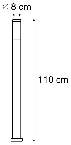 Zewnetrzna Lampa uliczna zewnętrzna stal 110 cm IP44 - Rox z kolcem uziemiającym i dławnicą Nowoczesny Oswietlenie zewnetrzne