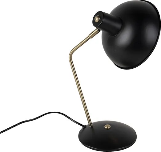 Lampa stołowa retro czarna z brązem - Milou