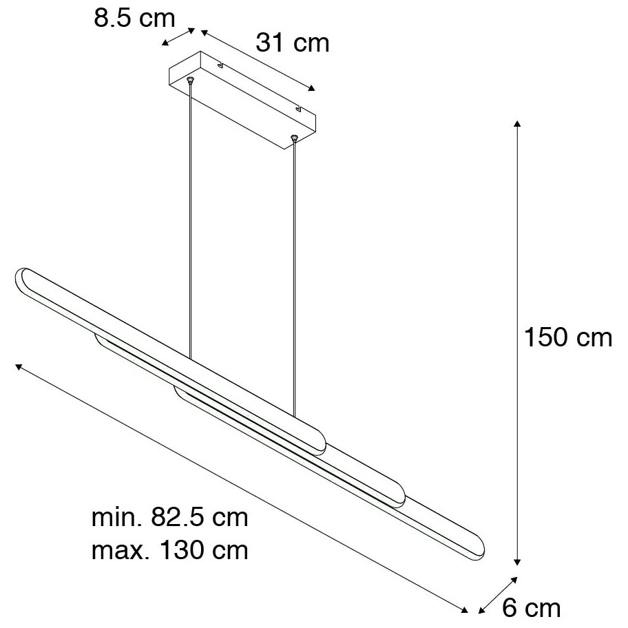 Lampa wisząca czarna z diodą LED ściemnianą w stopniach Kelvina - YipkeDesignerski Oswietlenie wewnetrzne