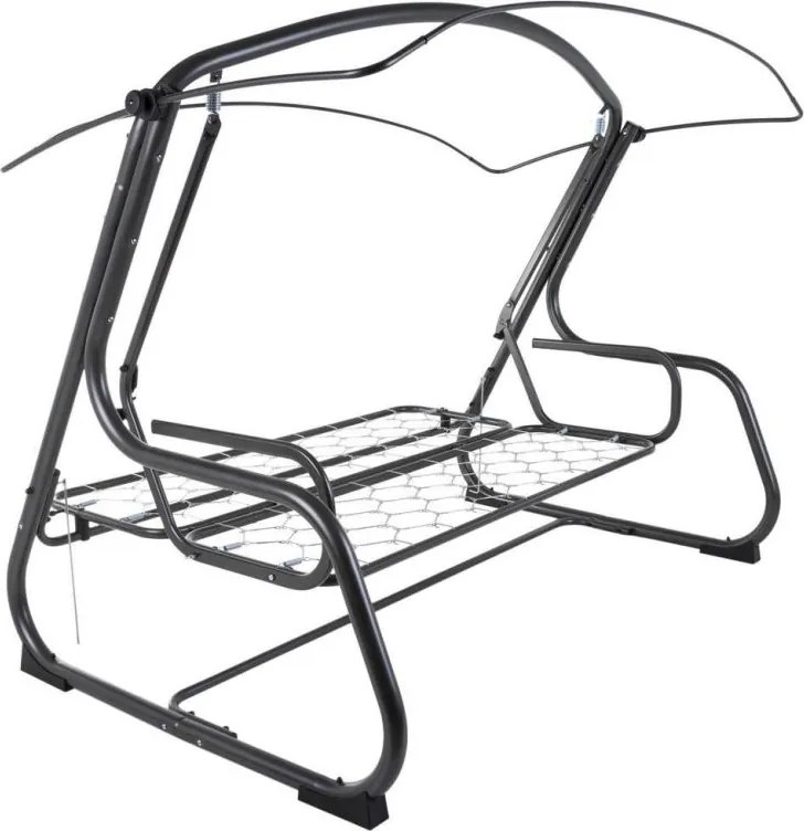 Huśtawka ogrodowa metalowa, rozkładana, dla 4 osób, 209 cm