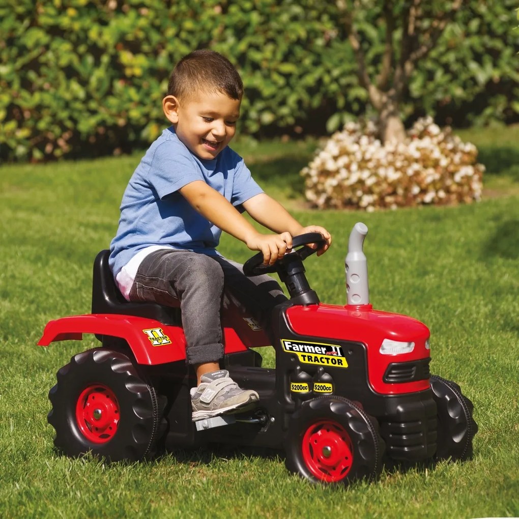 Dolu Duży traktor na pedały, czerwony