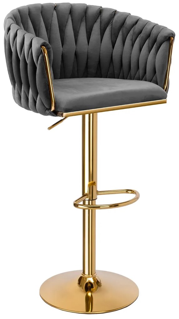 Nowoczesny szary hoker na złotej nodze P2-B27