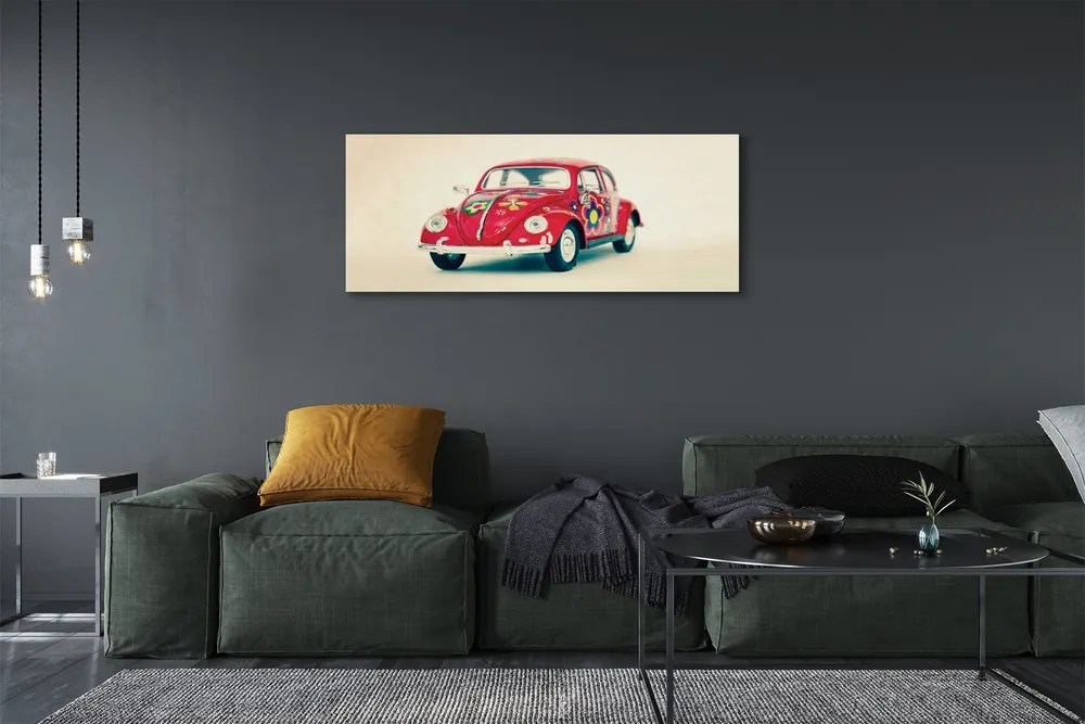 Obraz na płótnie Retro Auto w Kwiaty