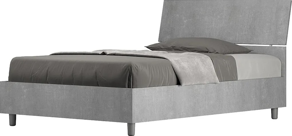 Łóżko bez stelaża 120x190 Nachylony zagłówek cementu Demas