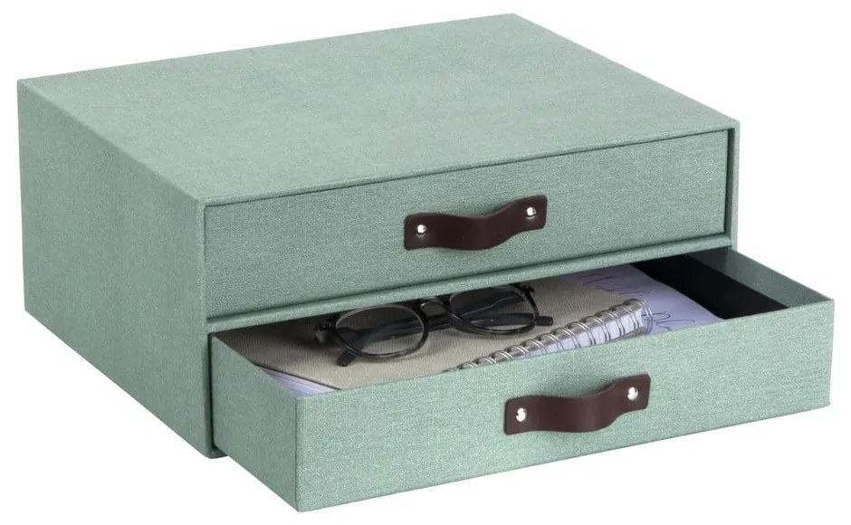 Zielony kartonowy organizer z szufladką Birger Canvas Paper Laminate – Bigso