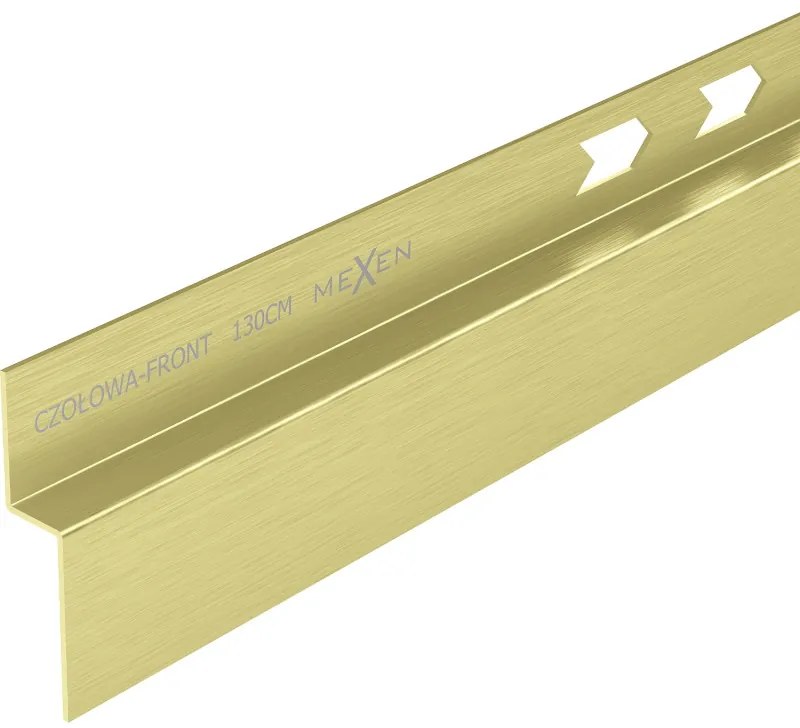 Mexen Line-B listwa brodzikowa czołowa 130 cm, złota szczotkowana - 185503130U
