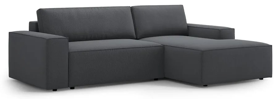 Ciemnoszary rozkładany narożnik (prawostronny) Jodie – Micadoni Home