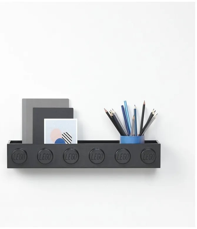 Dziecięca czarna półka ścienna LEGO® Sleek