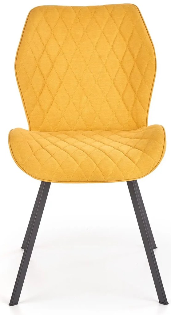 Musztardowe tapicerowane krzesło 45cm F5-L16