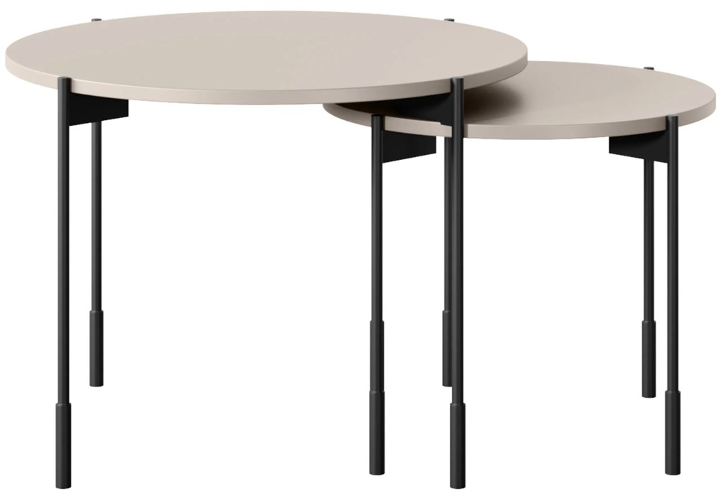 Stolik kawowy Sonatia 60 cm okrągły na metalowych nogach - kaszmir