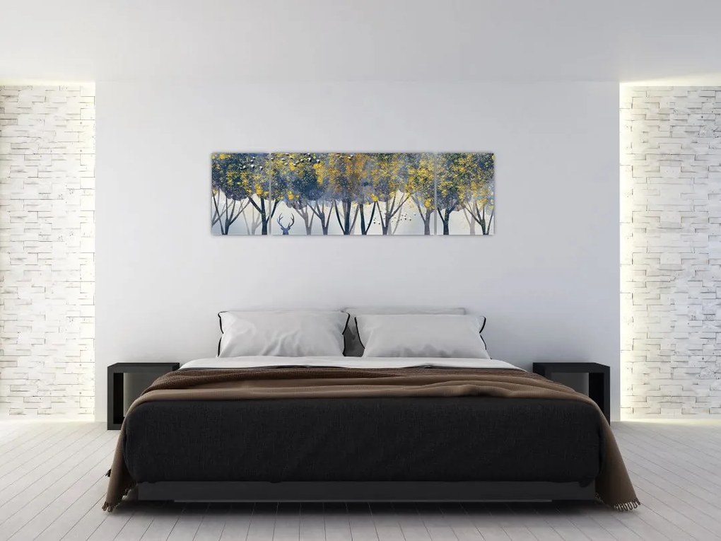 Obraz jelenia w lesie (170x50 cm)