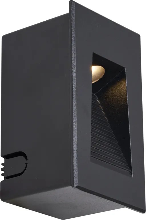 Zestaw 6 nowoczesnych wpuszczanych lamp ściennych czarnych 7 cm z LED IP65 - Trem