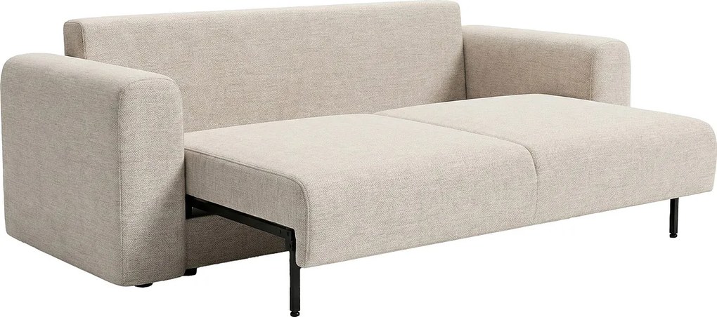 Kanapa 4-osobowa rozkładana z beżowej tkaniny ZABANO