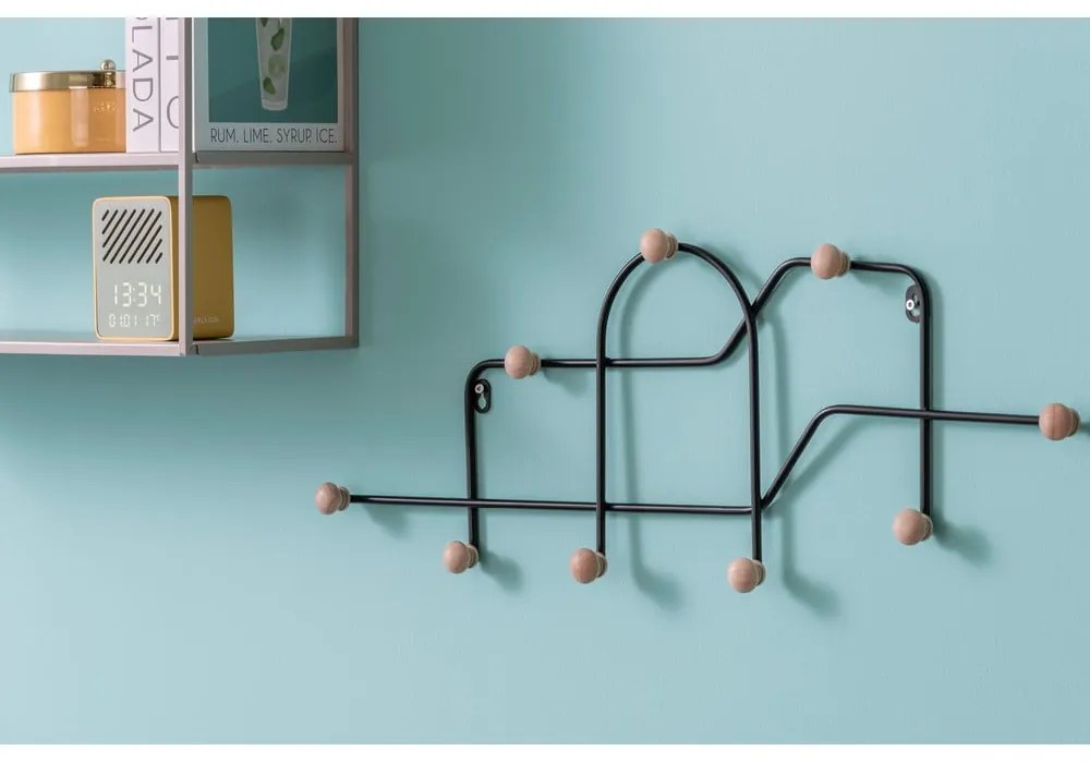 Czarny metalowy wieszak ścienny 71 cm Maze – PT LIVING