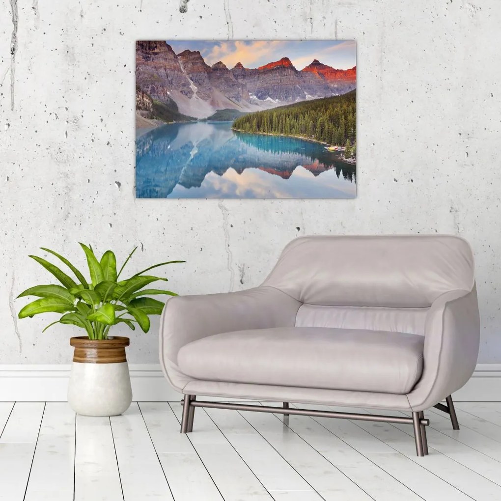 Obraz na szkle - Górski krajobraz Kanady (70x50 cm)